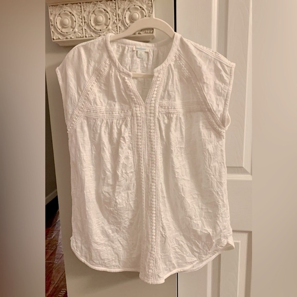 Sundance White Cap Sleeve Blouse with Relaxed Fit - Picture 1 of 3